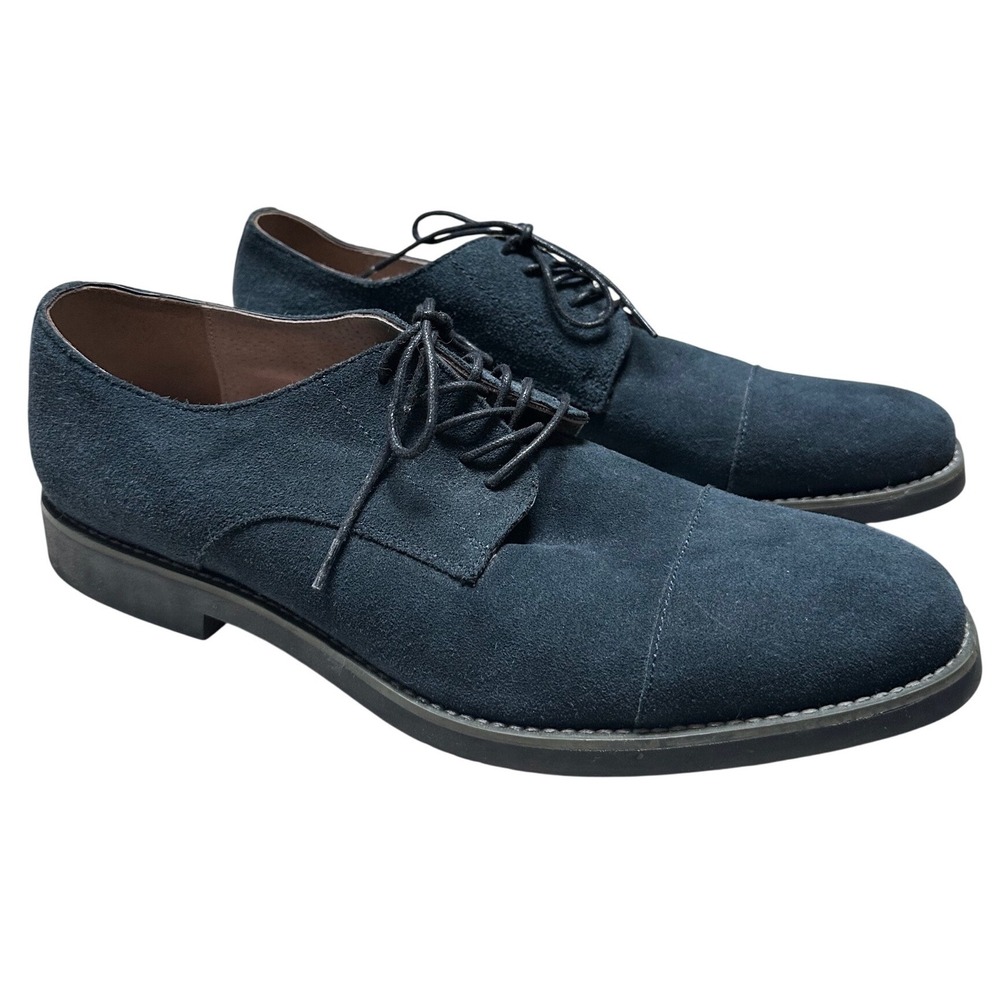 Banana Republic Mens Navy Blue Suede Cap Toe Derby Shoes Size 11.5 M